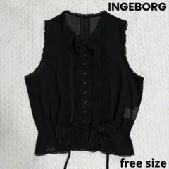インゲボルグ　INGEBORG ノースリーブレースブラウス　ベスト