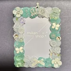 トレカケース　硬質ケース　ホイップデコ　リボン　王冠　花　緑　グリーン
