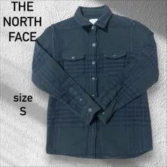 THE NORTHFACE ウール 厚手 ネルシャツ 長袖 緑 メンズ S