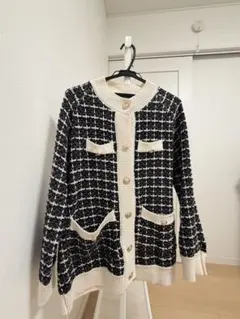 チェック柄カーディガン