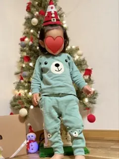 H&Mクマの顔プリント スウェット上下セット