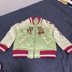 ベビー服小鹿刺繍のキルティングジャケット