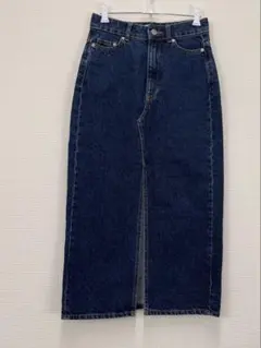 H&M⭐︎合わせやすい⭐︎人気のカジュアル⭐︎デニムロングスカートM【中古】C76