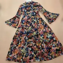 『新品未使用』FRAYI.Dフレイアイディ花柄長袖 ロングガウンワンピース0（S