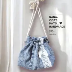 リメイクデニムの巾着 ハンドメイド 小物入れ ポシェットにもポーチでも