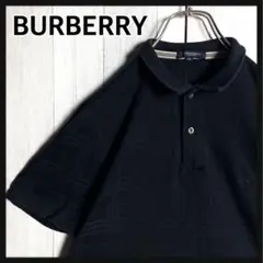 3108【希少モデル】バーバリー ジャガード織 ノバチェック総柄 ポロシャツ