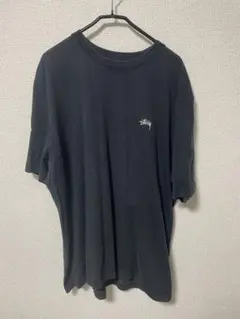 STUSSY ステューシー ワンポイント刺繍ロゴ Tシャツ ブラック XLサイズ