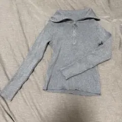 SHEIN グレー ハーフジップセーター