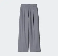 UNIQLO タックワイドパンツ　グレー　Mサイズ　丈標準
