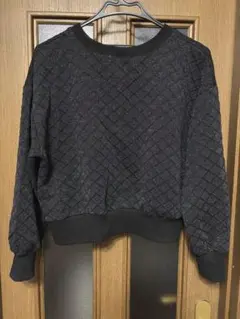 トレーナー 黒 ラメ入り Mサイズ レディース しまむら