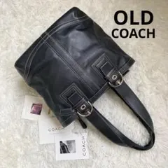美品 COACH 黒 オールドコーチ グラブタンレザー A4収納可能 ビジネス