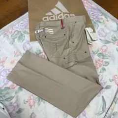 新品W80-82cmアディダスGOLF春秋BIGロゴ立体刺繍5Pストレッチパンツ