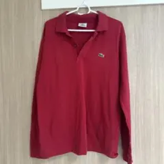 LACOSTE 長袖ポロシャツ レッド サイズ4