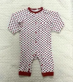 バースデイ ハート柄 ロンパース 80cm 綿100% 前開き