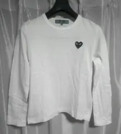 PLAY COMME des GARÇONS ホワイト 長袖Tシャツ サイズM