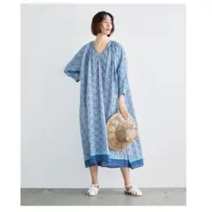 美品■別注 SOIL×DOORS ■フラワープリントワンピース　■ブルー系のサムネイル