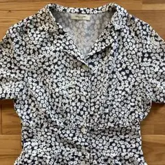 FREAK'S STORE 花柄シャツワンピース 半袖 オープンカラー