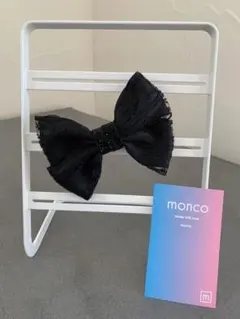 匿名配送　リボン　ブラック　レース　バレッタ　ヘアピン