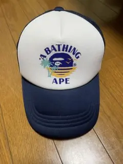 A BATHING APE メッシュキャップ 青/白 Bape 早い者勝ち - メルカリ