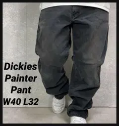 ディッキーズ　ダックペインターパンツ　フェードブラックビックサイズW40 L32