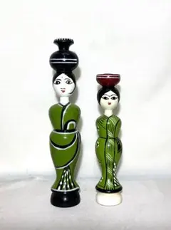 昭和レトロ 変わり こけし 民族衣装 こけし 2体セット 東南アジア