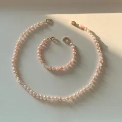 淡水パール ネックレス ブレスレット セット LUNA PEARL S04
