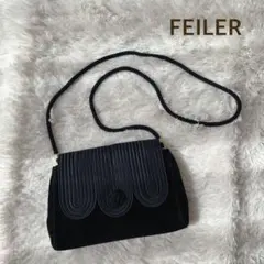FEILER ショルダーバッグ　ブラック フェイラー パーティーバッグ　黒
