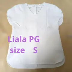 Liala PG ブラウス アシメパール チューリップ袖 ホワイト半袖のサムネイル