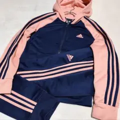 美品【 アディダス 】✦ ジャージ セットアップ XLサイズ ピンク ネイビー