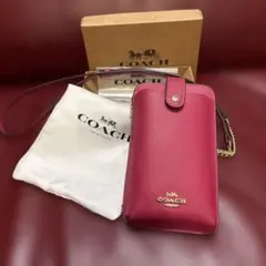 COACH スマホショルダーバッグ　ピンク