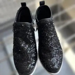 ALTRO ブラック スパンコール スリッポン