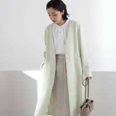 ノーカラーVネックコート NATURAL BEAUTY BASIC