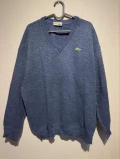 Lacoste ブルー Vネックニット