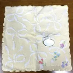 トッカ　タオルハンカチ　黄色　花　リボン