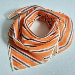 2-4.レジメンタル柄　レトロヴィンテージスカーフ　オレンジ
