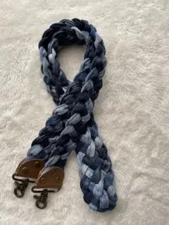 リメイクデニム☆四つ編みショルダー紐