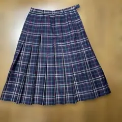 レリアン　ネイビー系チェック プリーツスカート