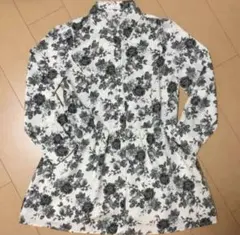 花柄襟付きE hyphen world gallery ワンピースチュニックML