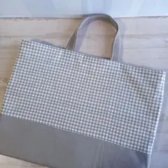 レッスンバッグ　　#814　チェック　キルティング　通園バック　ハンドメイド