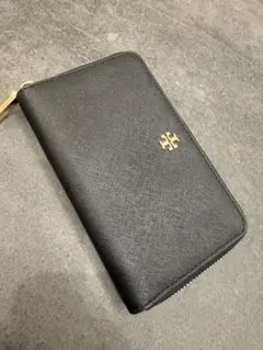 【中古】TORY BURCH 二つ折り長財布　ブラック