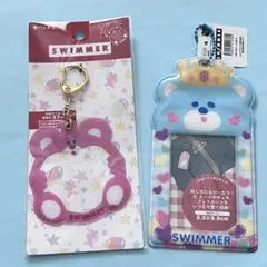 セリア SWIMMER スイマー カードホルダー クマ 缶バッチカバーのサムネイル