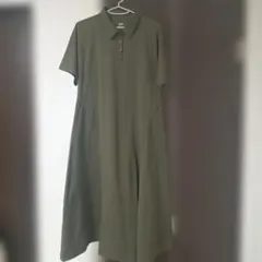 超美品✨️UNIQLO×Theoryドライストレッチロングポロワンピ　カーキ