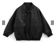 襟2Wayオーバーサイズレザーブルゾン　ze863