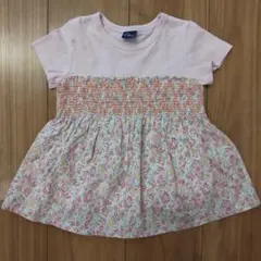 【美品】小花柄ドッキング半袖Ｔシャツ 100 Crescent こどもの森のサムネイル