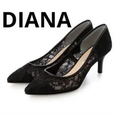 DIANA レース ポインテッドトゥ ハイヒール ベーシック 23.5cm