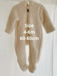 【H&M】ボアベビーカースーツ　耳付きデザイン　4-6m 60-80cm