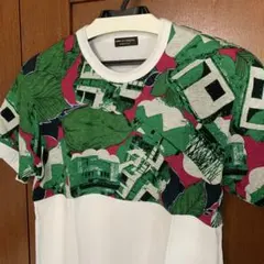 コムデギャルソン オムオム AD2000 総柄 パッカブル ポリ Tシャツ 