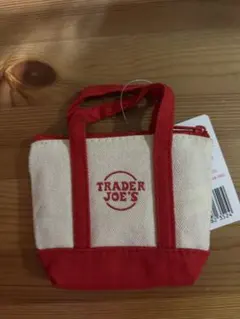 赤【新品未使用】TRADER JOE'S ミニトートバッグ エコバッグ