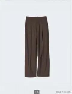 UNIQLO タックワイドパンツ　ダークブラウン　S