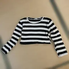 ZARA ボーダー　クロップドトップス　ニット